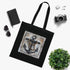 Nautical anchor design black cotton tote bag for seaside adventures.