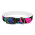 Neon graffiti dog collar in black onyx for urban chic pups.