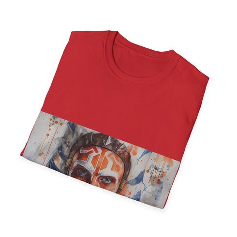 Ahsoka Tano t-shirt: Charcoal cotton crew neck with empowering rebel design.