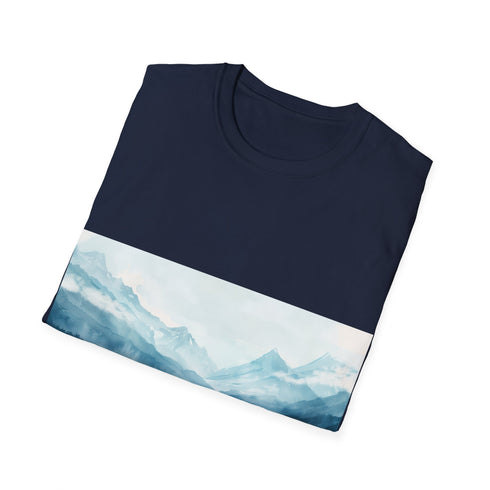Alaska Beauty Watercolor Tee Charcoal S T-Shirt Cotton Nature Print.
