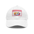 White cotton baseball hat with cute Labrador design.
