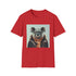 Charcoal cotton t-shirt featuring hipster koala with tea and books design