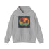 Navy sunset palm tree sunset hoodie, unisex regular fit DTG.
