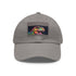 Dino Dreams Watercolor Neon Baseball Cap White Rectangle Unisex Vegan Hat