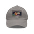 Dino Dreams Watercolor Neon Baseball Cap in White with Light Brown Patch