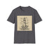 Hand-drawn charcoal lighthouse t-shirt with crew neck evokes coastal adventure