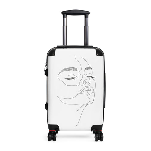 Chic black minimalist face inspired travel bag.