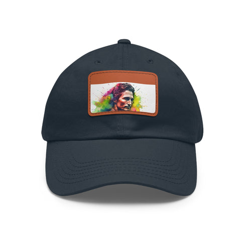 McConaughey Neon Dreams Cap in White with Light Brown Patch.