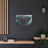 Floating Islands Orbiting a Volcano Stretched Canvas Wall Art
