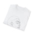 Minimalist Charcoal Face Art T-Shirt with Crew Neck in Size Small