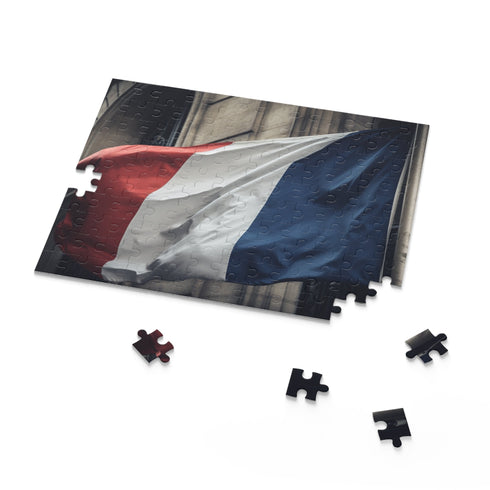 France flag jigsaw puzzle with tricolor design, 120 pieces.