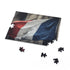 France flag jigsaw puzzle with tricolor design, 120 pieces.