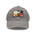 GeoCool Abstract Shapes Baseball Cap in White with Light Brown Patch