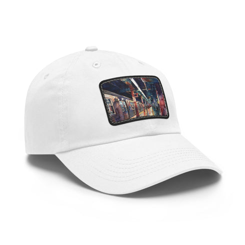 New York City Sunset Watercolor Baseball Cap White Rectangle Shape