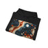 Abstract navy ameba patterned unisex hoodie - Xuliban Ameba Dream.