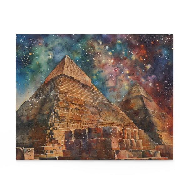 Watercolor Egyptian Pyramids Jigsaw Puzzle, Vibrant 10" x 8" (120 pcs)