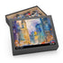 Vibrant watercolor Chicago skyline jigsaw puzzle, perfect for city lovers.