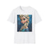 Charcoal crew neck cotton T-shirt with vibrant Elsa Frozen painting design