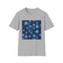 Charcoal grey cotton T-shirt with symmetrical nature-inspired pattern