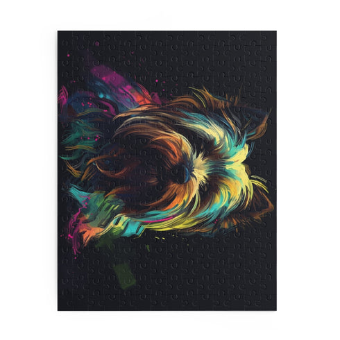Charming Yorkie jigsaw puzzle for dog lovers and puzzle enthusiasts.