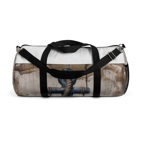 Anchor and Rope Duffel Bag with Nautical Theme for Weekend Getaways.