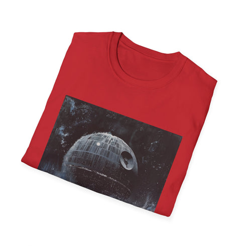 Charcoal Death Star graphic T-Shirt for Star Wars fans and enthusiasts.