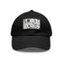 Monochrome baseball cap with black and white repeating pattern design