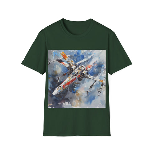 Galactic XWing Adventure Tee in Charcoal, Men's Summer Cotton T-shirt