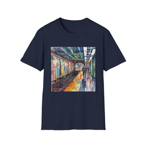Urban Odyssey in Watercolor: The New York Subway T-shirt