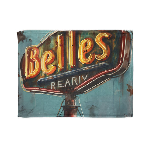 Retro diner sign design blanket for cozy Mother's Day rest.