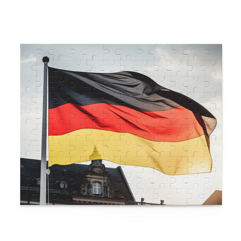 German flag jigsaw puzzle with vibrant colors, challenging 120 pieces.