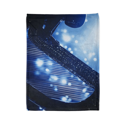 Robotic Harp Playing Stardust Music Plush Fleece Throw Blanket