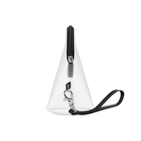 Chic line art makeup bag with minimalist faces pattern.