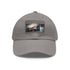 Stylish Aussie flag baseball cap in white with light brown patch.