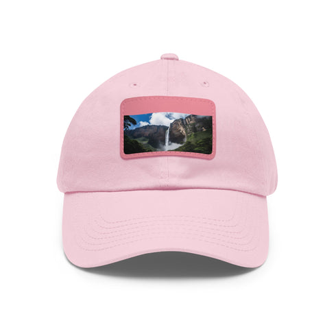 White cotton baseball cap featuring Angel Falls, perfect for adventurers and nature lovers.