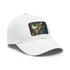 Fractal Fusion Baseball Cap White with Light Brown Patch Unisex Hat