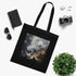 Ethereal Smoke Tote Bag in Black Cotton DTG Tote.