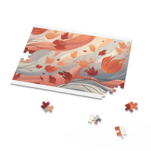 Fall Foliage Pattern Puzzle, 10" x 8", vibrant autumn colors, mesmerizing repetitive patterns