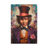 Whimsical Willy Wonka canvas print with vivid colors and magical brushstrokes.