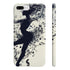Dance-inspired glossy phone case with musical silhouette design.