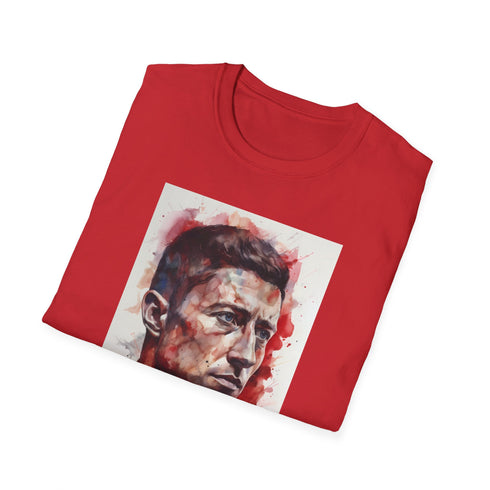 Strikers Edge Lewandowski Tee, Cotton Charcoal T-shirt for Men and Women