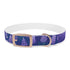 Stylish lavender dog collar with seamless floral pattern for medium dogs.