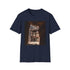Cotton crew neck charcoal T-shirt with Petra-inspired design regular fit