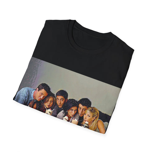 Iconic Friends Cast Tee in Charcoal, Regular fit T-shirt, Unisex sizes.