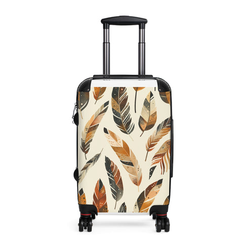 Boho Feather Dream Suitcase Pattern Small Black Travel Bag Boat-inspired