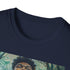 Reigning MVP Giannis painting on charcoal cotton crew neck t-shirt.