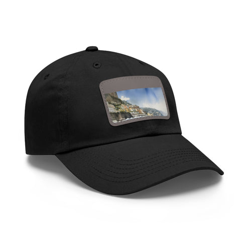 Amalfi Coast Dreams Baseball Cap with Light Brown Rectangle Patch.