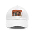 Iron Shades Snapback Cap in White with a Light Brown Patch