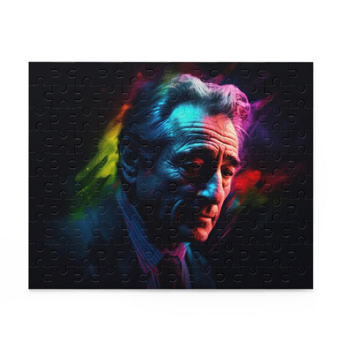 Challenging jigsaw puzzle featuring iconic Robert De Niro portrait.
