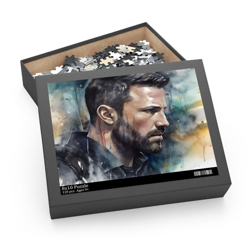 Batman Watercolor Jigsaw Puzzle featuring Ben Affleck as the Dark Knight.